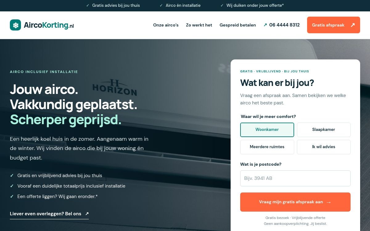 Websiteontwerp AircoKorting.nl