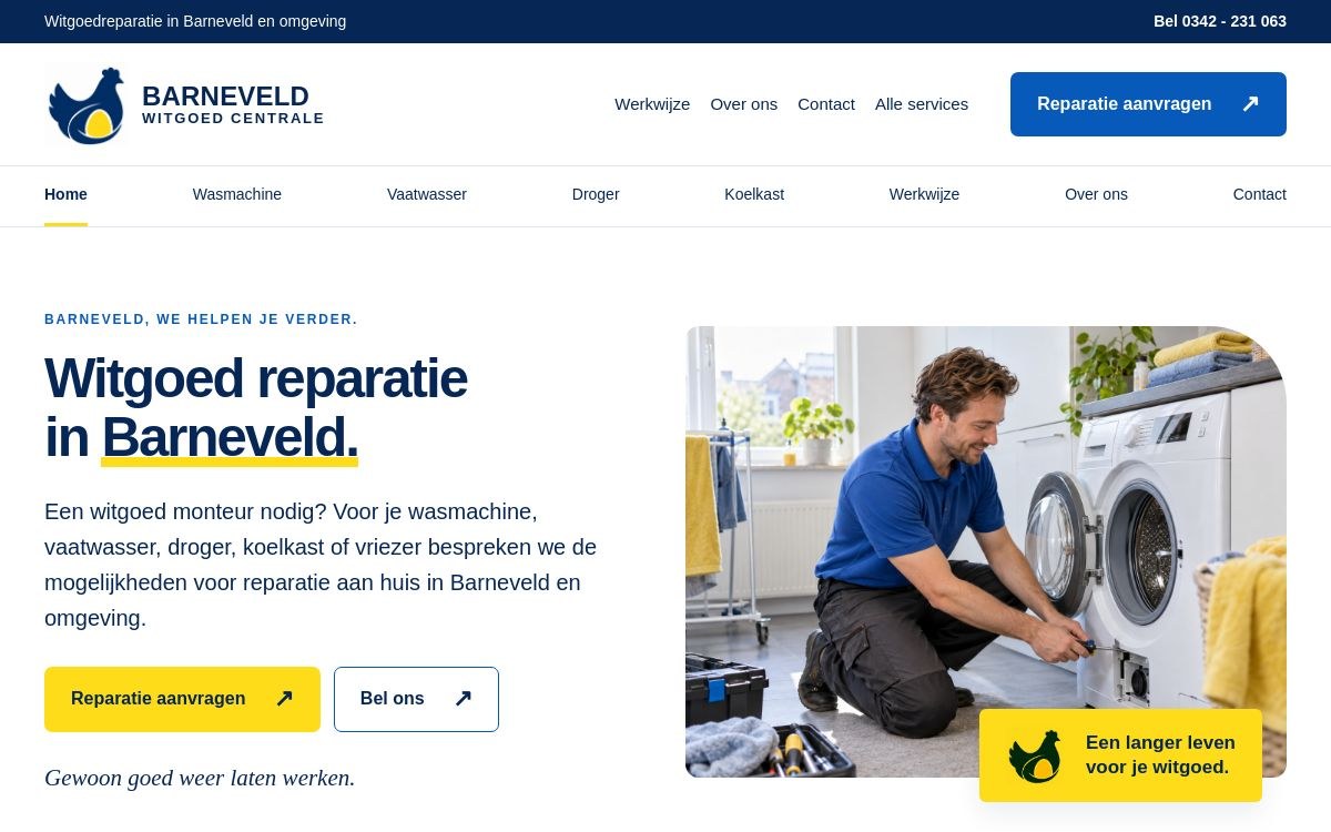 Websiteontwerp Barneveld Witgoed Centrale