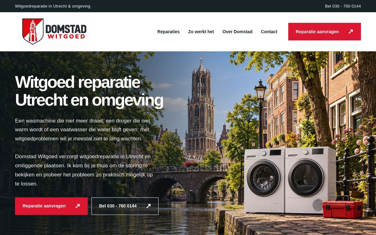 Websiteontwerp Domstad Witgoed