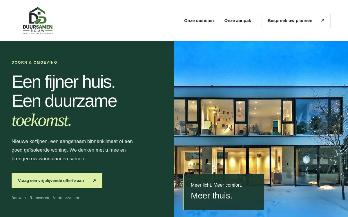 Websiteontwerp DuurSamen Bouw